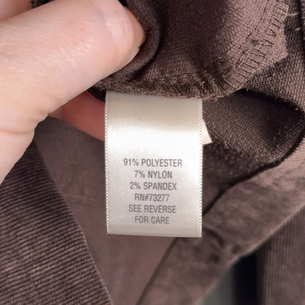 Croft & Barrow Shacket Womens 1X Brown Corduroy Button Country‎ Office Shirt
